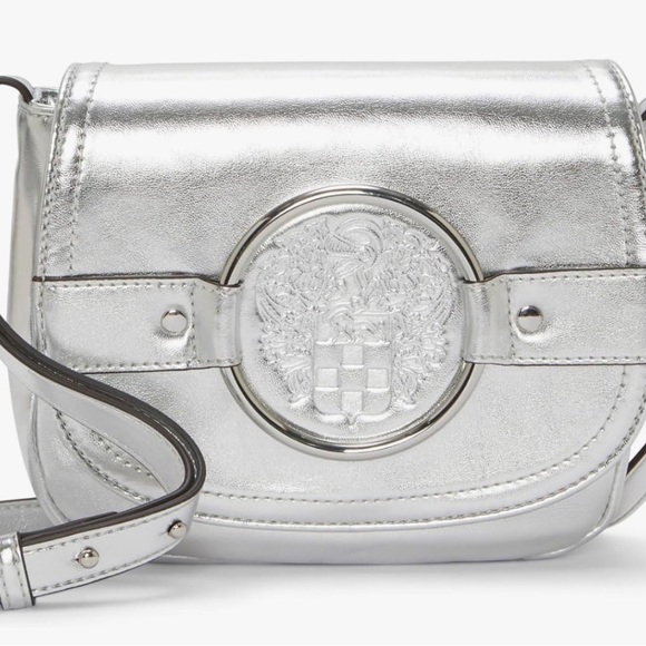 NWT VINCE CAMUTO METALLIC SILVER CROSSBODY retails $88.00 - Picture 1 of 9